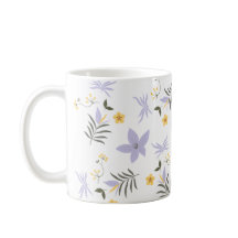 Zachte Paarse & Gele Bloemenmok