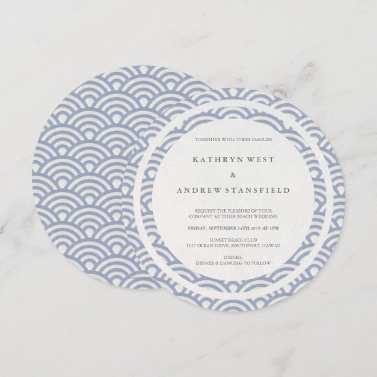 Zachte Paarse gestyliseerde golven Elegant Beach W Kaart (Voorkant / Achterkant)