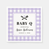 Zachte Paarse Gingham Plaid Baby Q Douche