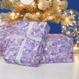 Zachte Paarse Gloed Witte Glitter Patroon Cadeaupapier