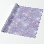 Zachte Paarse Gloed Witte Glitter Patroon Cadeaupapier (Uitgerold)