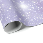 Zachte Paarse Gloed Witte Glitter Patroon Cadeaupapier (Rol Hoek)