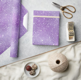 Zachte Paarse Gloed Witte Glitter Patroon Cadeaupapier