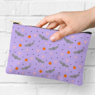 Zachte paarse Halloween-vleermuismotief ritssluiti Etui