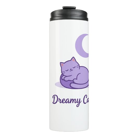 Zachte Paarse Kat Maan Reis Mok Cadeau (Voorkant)