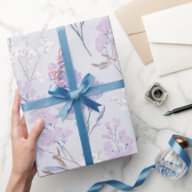 Zachte Paarse Lavendel Witte Bloemmotief