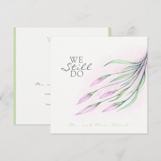 Zachte Paarse Lelie Huwelijksbelofte Vernieuwing 2 Kaart (Voorkant / Achterkant)