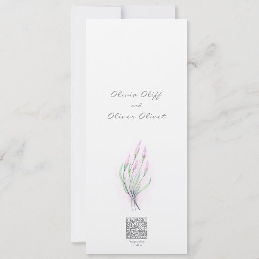 Zachte Paarse lelies Bewaar de datum Kaart (Achterkant)