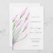 Zachte Paarse lelies bruiloft Kaart (Voorkant / Achterkant)