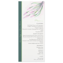 Zachte Paarse Lelies Bruiloft Menu