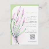 Zachte Paarse lelies bruiloft receptie Informatiekaartje (Voorkant)