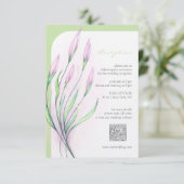 Zachte Paarse lelies bruiloft receptie Informatiekaartje (Staand voorkant)