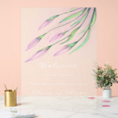 Zachte Paarse lelies bruiloft welkom Acryl Bord (Huwelijk)