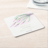 Zachte Paarse lelies bruiloft welkom Kartonnen Onderzetters (Schuin)