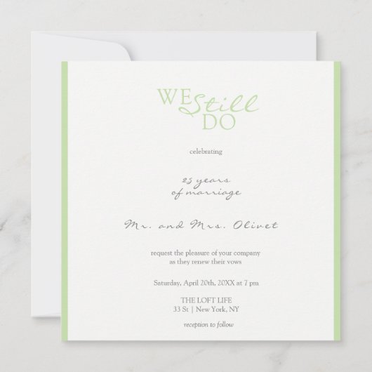 Zachte Paarse Lelies Vow Vernieuwing 25 Jaar Uitno Kaart (Achterkant)