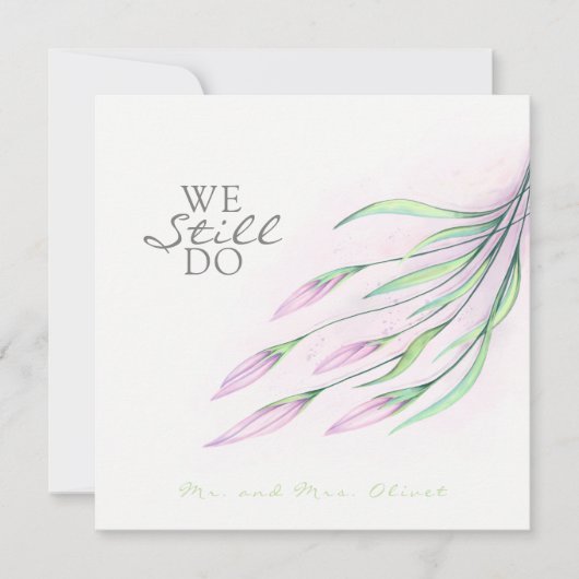 Zachte Paarse Lelies Vow Vernieuwing 25 Jaar Uitno Kaart (Voorkant)