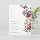 ZACHTE PAARSE LILA FLORAAL BEWAREN DE DATUM KAART (Staand voorkant)