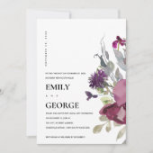 ZACHTE PAARSE LILA FLORAAL WE HEBBEN DE KNOT INVIT BEDANKKAART (Voorkant)