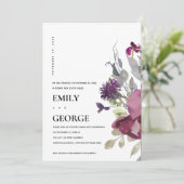 ZACHTE PAARSE LILA FLORAAL WE HEBBEN DE KNOT INVIT BEDANKKAART (Staand voorkant)