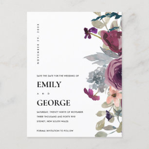 ZACHTE PAARSE LILA WATERVERF STROOM DE DATUM TE BE AANKONDIGINGSKAART