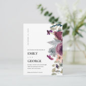 ZACHTE PAARSE LILA WATERVERF STROOM DE DATUM TE BE AANKONDIGINGSKAART (Staand voorkant)