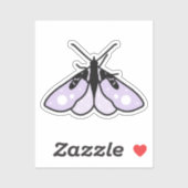 Zachte Paarse Mot Sticker (Vel)