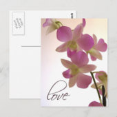 Zachte paarse orchidee briefkaart (Voorkant / Achterkant)