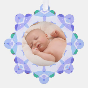 Zachte  Paarse Pastels Custom Christmas Photo Ornament Kaart