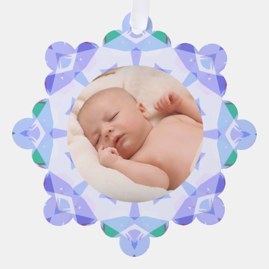 Zachte  Paarse Pastels Custom Christmas Photo Ornament Kaart (Voorkant)