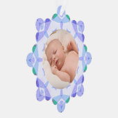 Zachte  Paarse Pastels Custom Christmas Photo Ornament Kaart (Rechts)