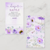 Zachte Paarse Pompoen Herfst Luier Raffle Ticket Informatiekaartje (Voorkant / Achterkant)