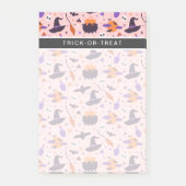 Zachte Paarse & Roze Halloween Patroon Post-it® Notes (Voorkant)