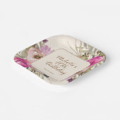 Zachte Paarse Roze Waterverf Bloemen 40e Verjaarda Papieren Bordje (Gebogen)
