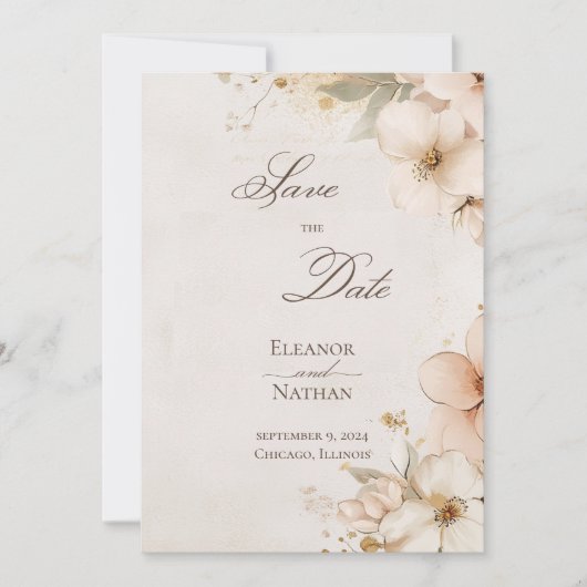 Zachte Paarse Rozen en Sophisticated Sla de datum  Kaart (Voorkant)