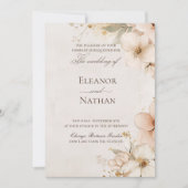 Zachte paarse rozen en verfijnde bruiloft kaart (Voorkant)