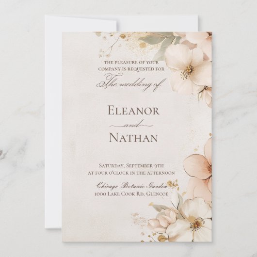 Zachte paarse rozen en verfijnde bruiloft kaart (Voorkant)