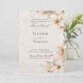 Zachte paarse rozen en verfijnde bruiloft kaart (Staand voorkant)