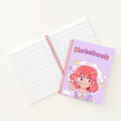 Zachte Paarse Schattigee Meisje 💜💗✨Voor haar Notitieboek (Binnen)