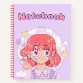 Zachte Paarse Schattigee Meisje 💜💗✨Voor haar Notitieboek (Voorkant)