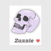 Zachte Paarse Schedel Sticker (Vel)
