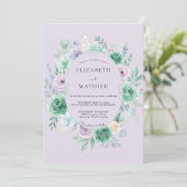 Zachte Paarse Succulente Eucalyptus Bruiloft Kaart (Staand voorkant)