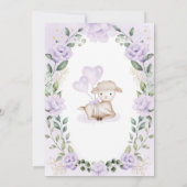 Zachte Paarse ventilatorlamp Baby shower Lente tui Kaart (Achterkant)