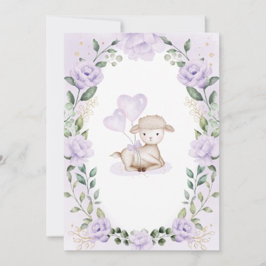 Zachte Paarse ventilatorlamp Baby shower Lente tui Kaart (Achterkant)