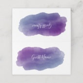 Zachte paarse waterverf gastennaam plaatskaart plaatskaartje (Buitenkant ongevouwen)