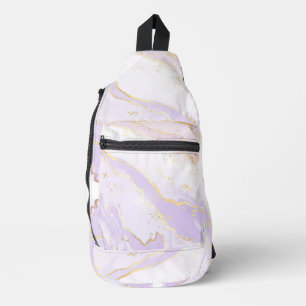 Zachte Paarse Waterverf Gouden Spetters Elegant Sling Bag
