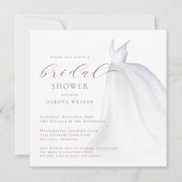 Zachte Paarse Waterverf Trouwjurk Vrijgezellenfees Kaart