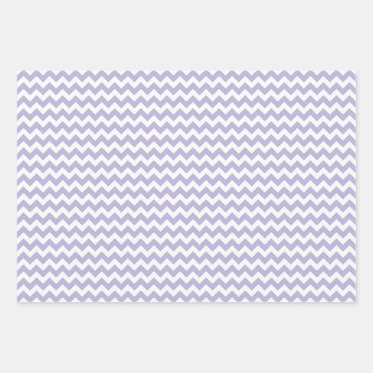 Zachte Paarse & witte strepen Polka Dot Chevron Inpakpapier Vel (Voorkant 3)