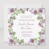 Zachte Paarse Zomer Bloemen Huwelijk Kaart (Voorkant)