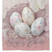 Zachte paasvreugde met bloemenmotief douchegordijn (Voorkant)