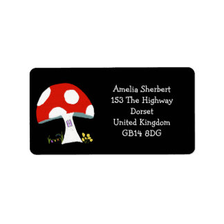 Zachte paddenstoel retouradres sticker